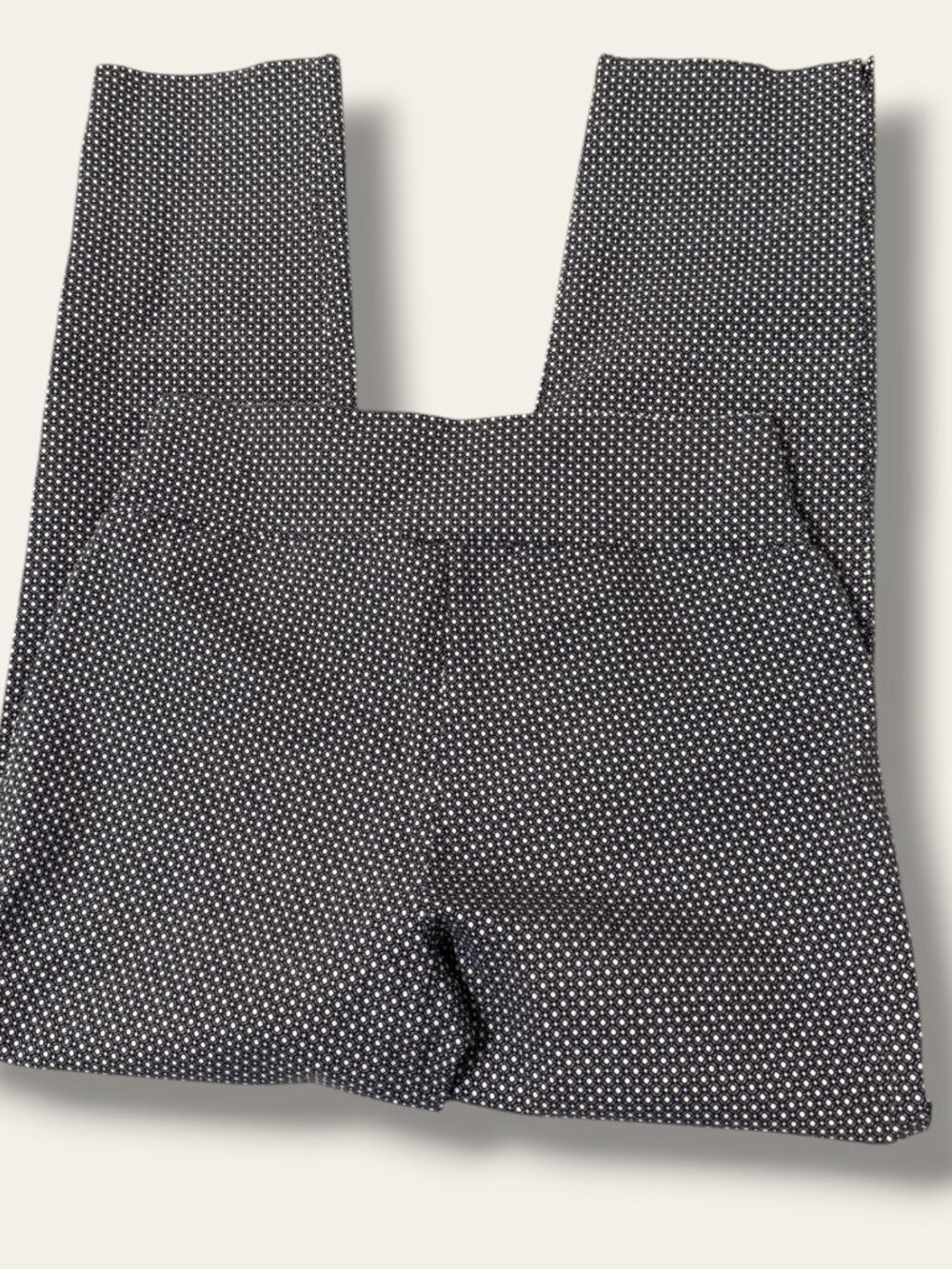 Robin Artizan Pants Womens L/XL Navy White Geometric Pull On Ankle Straight
